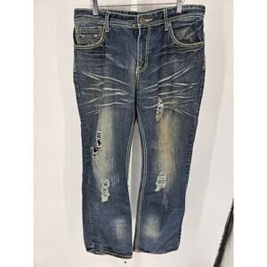 CJ black jeans men's 33x32 regular Straight blue denim pants Y2K 90s